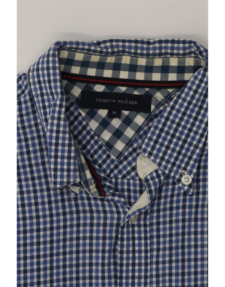TOMMY HILFIGER Mens Shirt Medium Blue Gingham Cotton Vintage Tommy Hilfiger and Second-Hand Tommy Hilfiger from Messina Hembry 