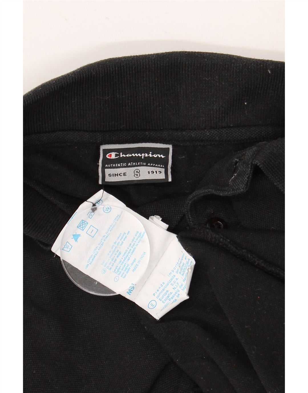 CHAMPION Muška polo majica dugih rukava Srednje crni pamuk