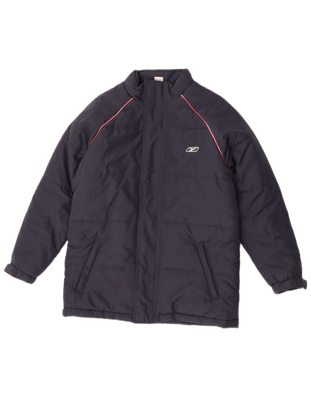 Reebok Boys Graphic Hooded Padded Jacket 13-14 Years XL Navy Blue Poliester