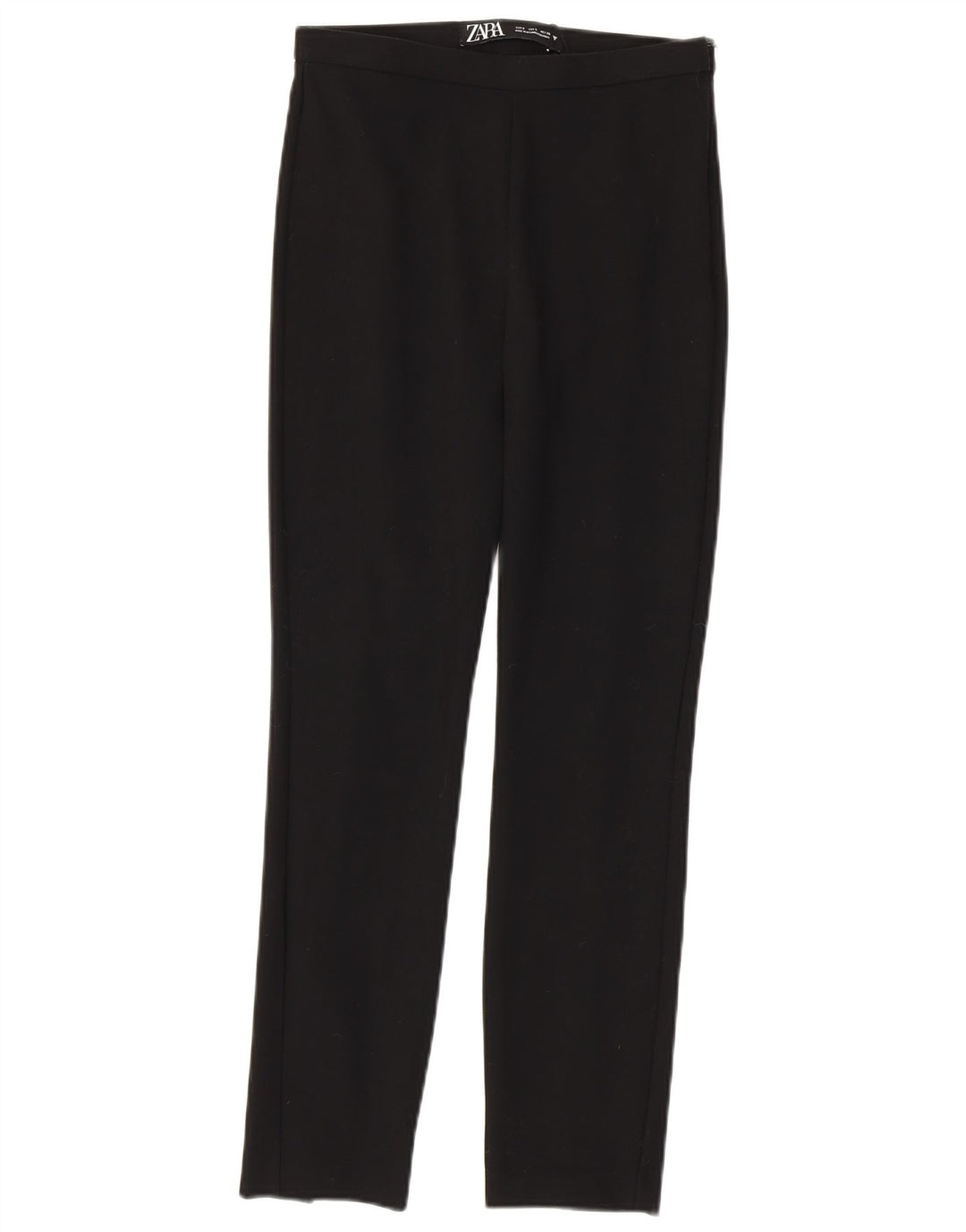 ZARA ženske uske ležerne hlače male W26 L27 crni poliester