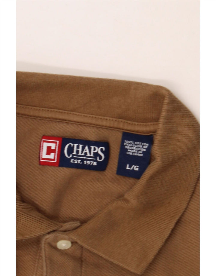 CHAPS Mens Polo Shirt Large Brown Cotton Vintage Chaps and Second-Hand Chaps from Messina Hembry 