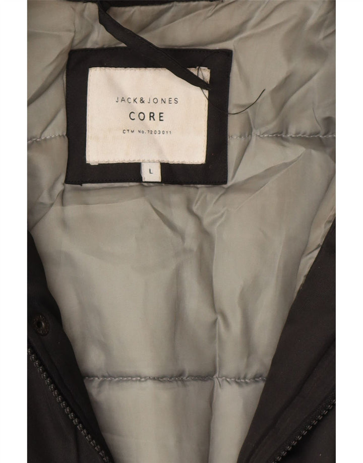 JACK & JONES muška parka jakna s kapuljačom UK 40 velika crna