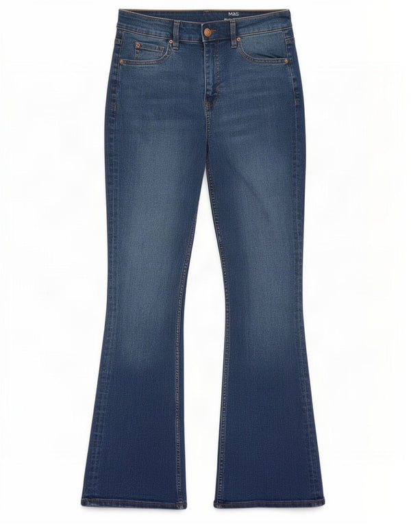 Marks & Spencer ženske traperice Eva Bootcut UK 12 srednje W30 L30 plavi pamuk