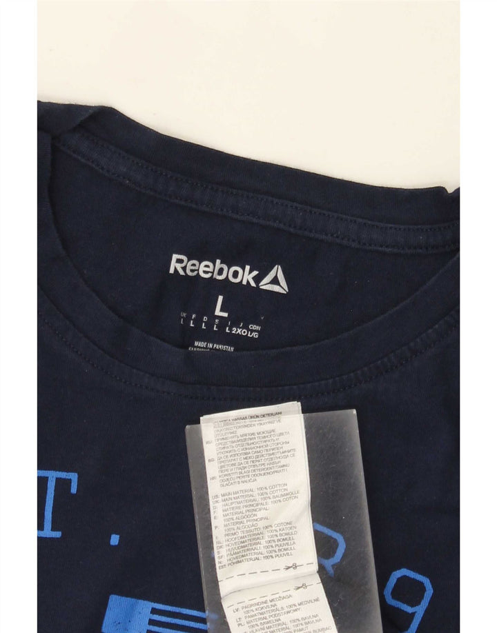 Reebok muška majica kratkih rukava s grafičkim motivima, veliki tamnoplavi pamuk