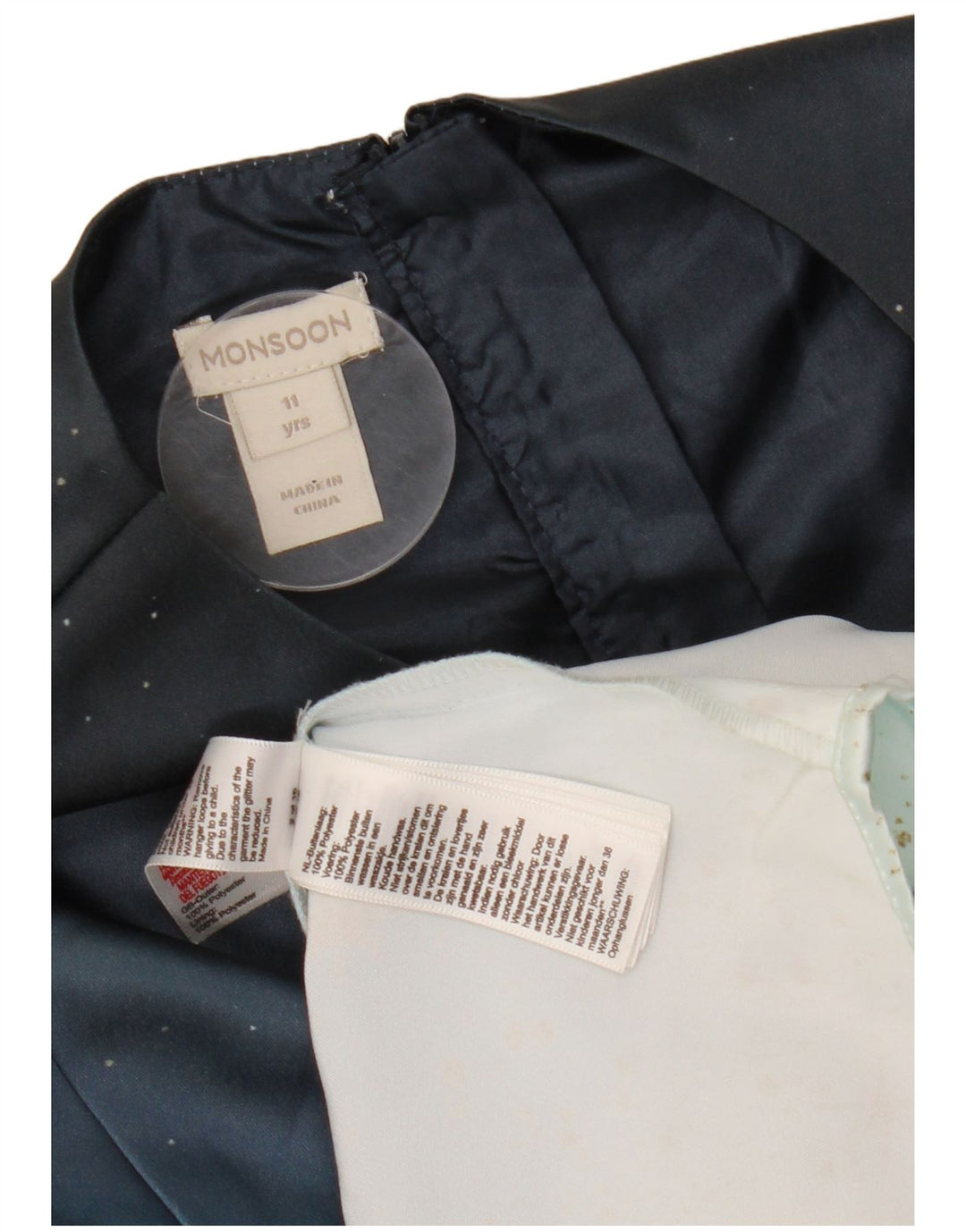 MONSOON Tutu haljina za djevojčice 10-11 godina od plavog poliestera na točkice