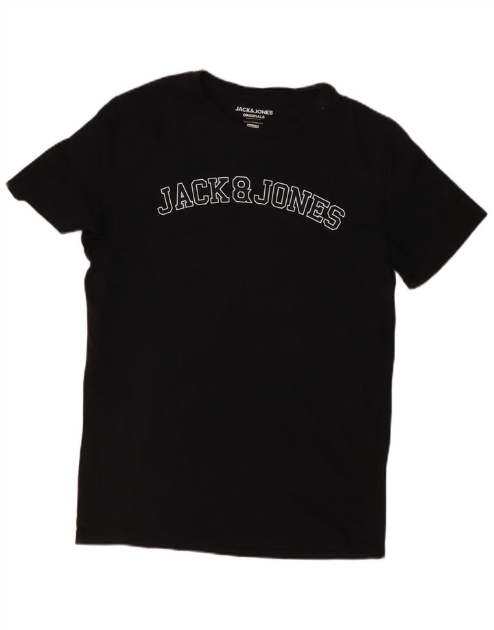 Jack & Jones muška majica kratkih rukava standardnog kroja srednje veličine, crni pamuk