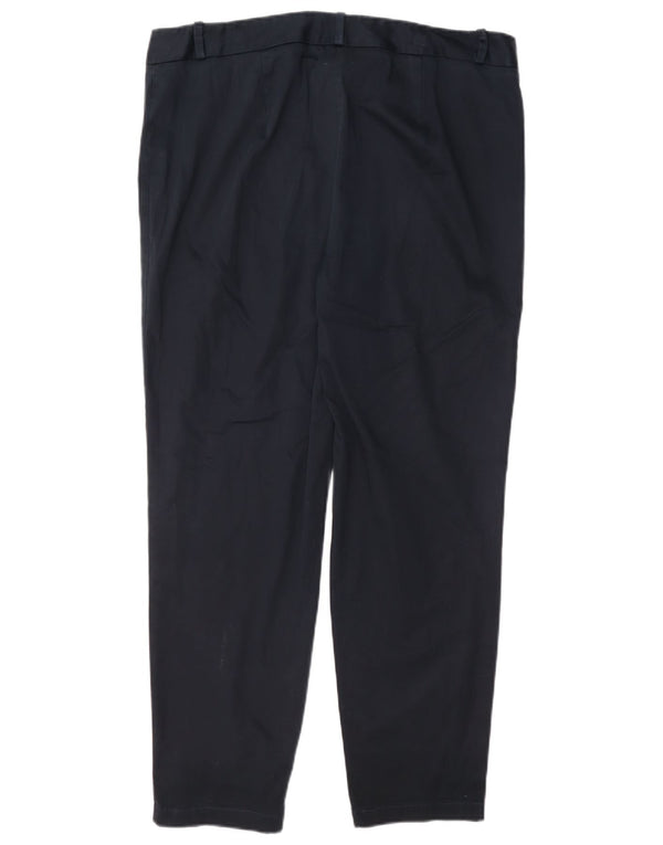 Marks & Spencer Womens Casual Trousers UK 16 Large W38 L28 Navy Blue