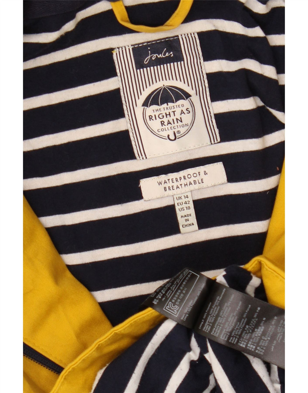 JOULES Ženska kabanica s kapuljačom UK 14 Veliki žuti poliester