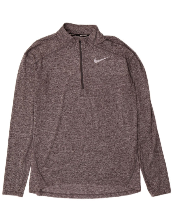 Nike Dri Fit majica s izrezom i srednjim sivim poliesterom