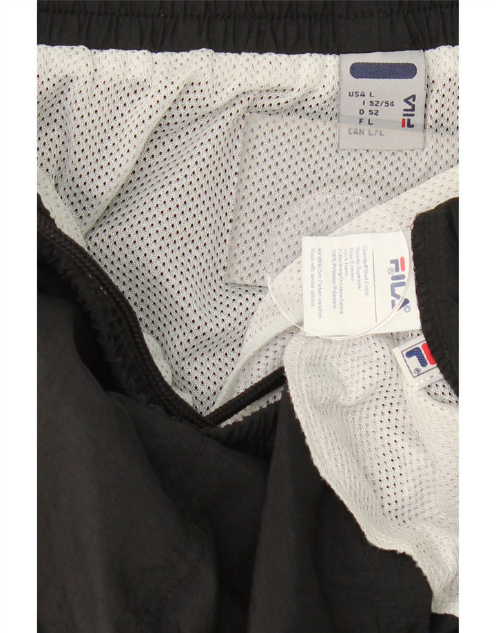 FILA Mens Sport Shorts Large Black Nylon Vintage Fila and Second-Hand Fila from Messina Hembry 