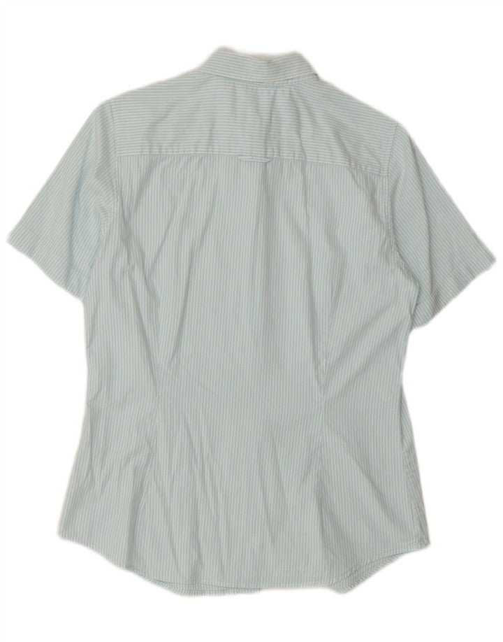 GANT ženska košulja kratkih rukava UK 12 pamuk srednje plave pruge