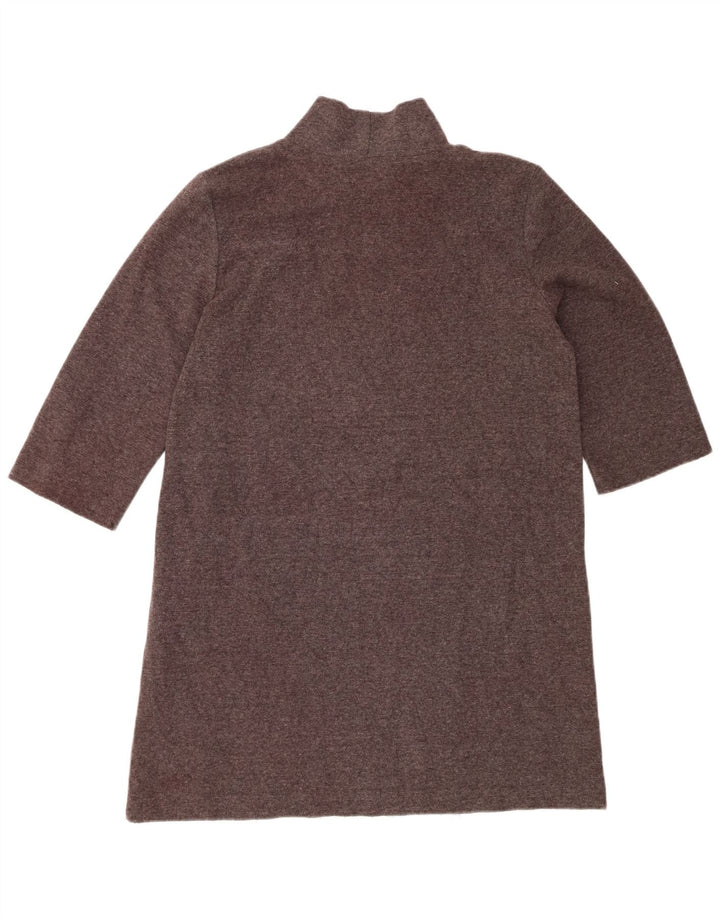 Zara ženska džemper haljina 3/4 rukava UK 16 Veliki smeđi poliester