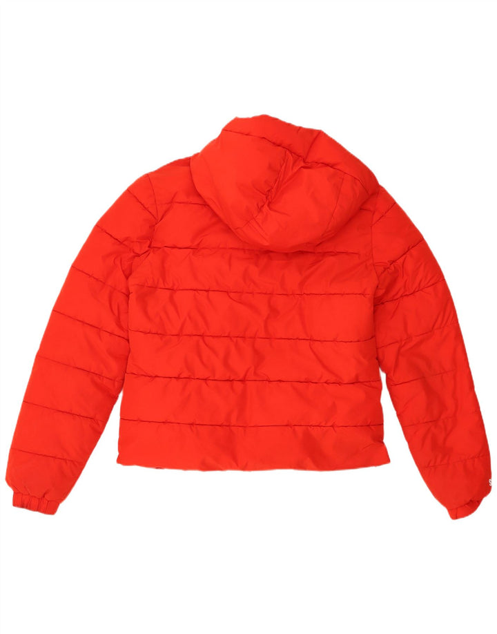 Superdry ženska podstavljena jakna s kapuljačom UK 12 srednje crvene boje od poliestera