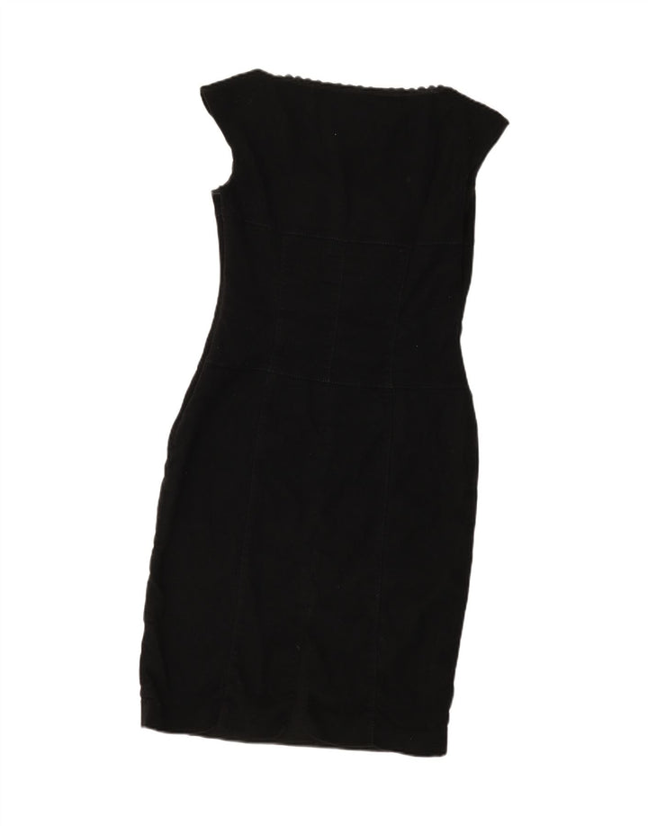 COAST Womens Sleeveless Bodycon Dress UK 12 Medium  Black Wool