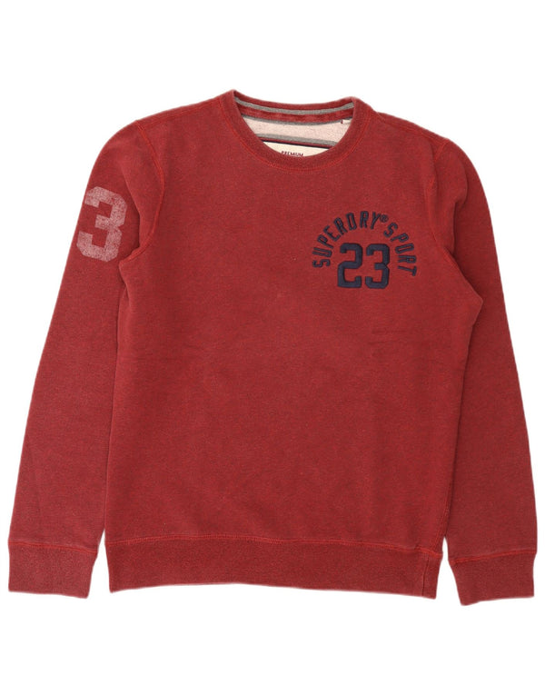 Superdry Mens Graphic Sweatshirt Jumper Medium Burgundy Cotton