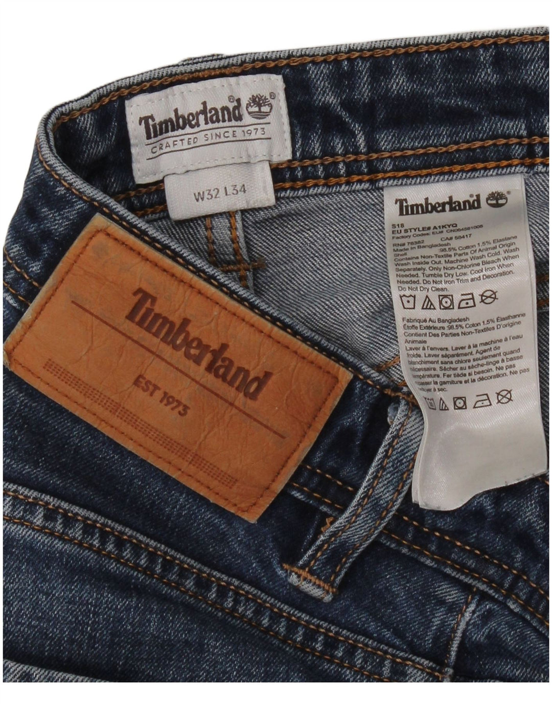 Timberland muške ravne traperice W32 L28 plavi pamuk