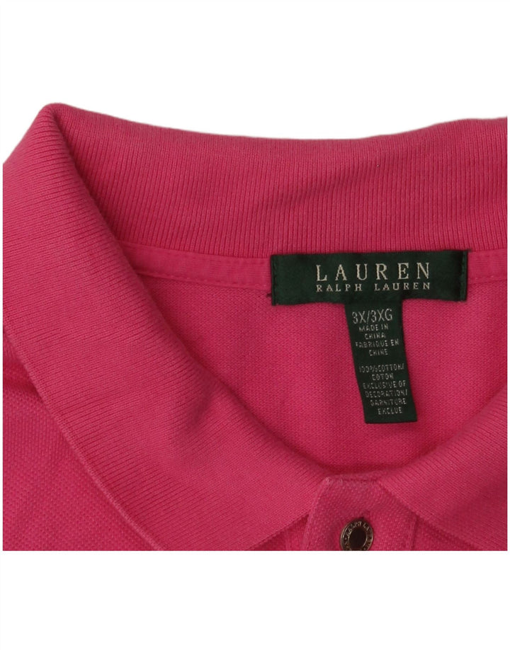 RALPH LAUREN Ženska polo majica UK 22 3XL Ružičasti pamuk