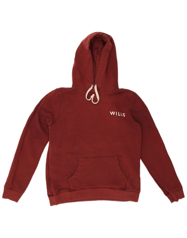 Jack Wills Ženska majica s kapuljačom UK 14 Veliki bordo pamuk