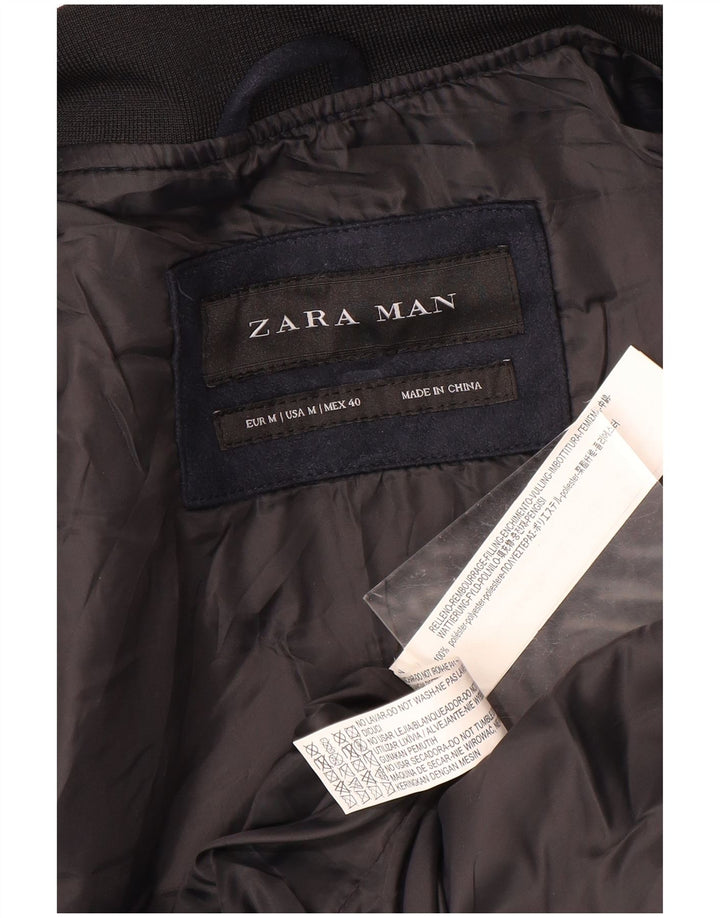 Zara muška prošivena jakna UK 38 srednje tamnoplavi poliester