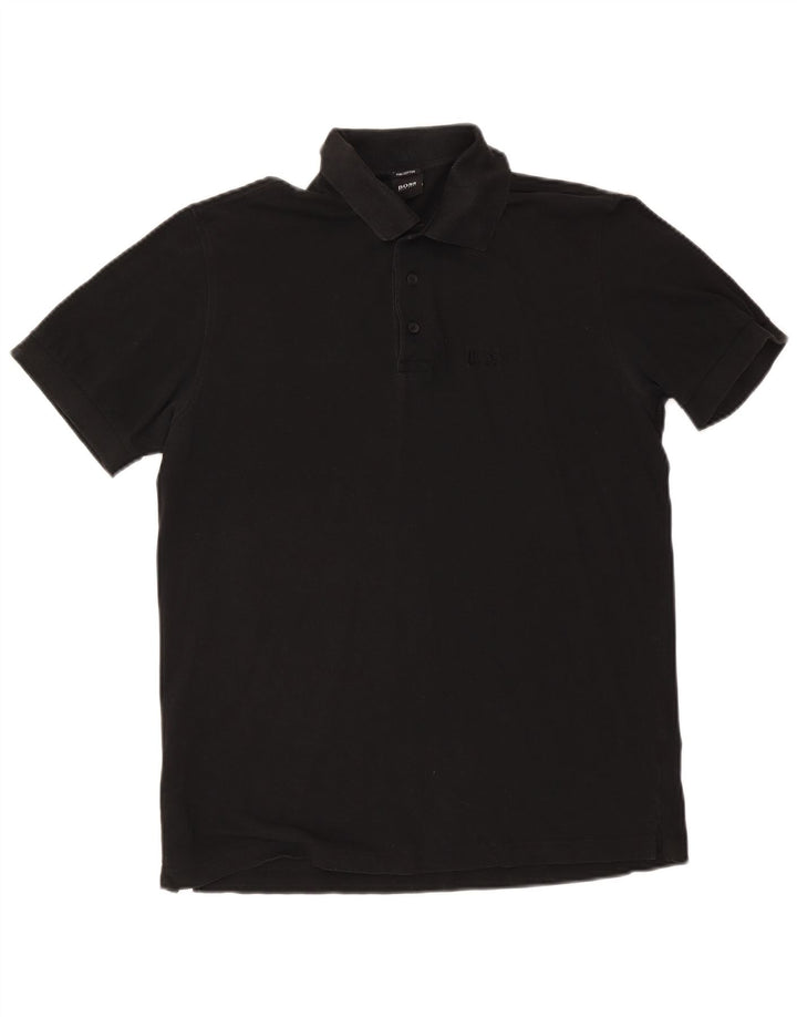 Hugo Boss muška polo majica srednje crne pamučne boje