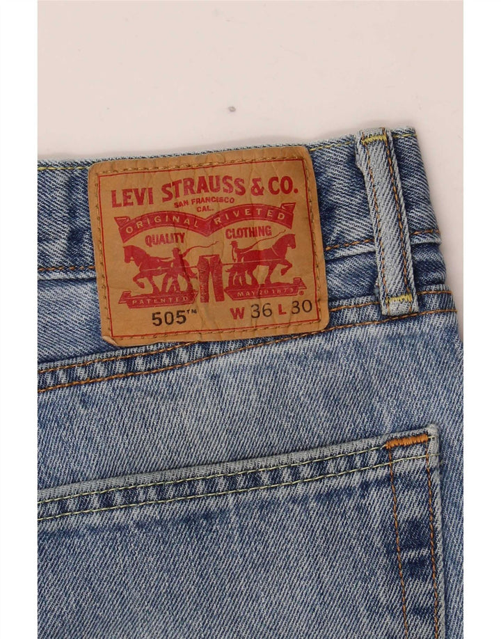 Levi's Mens 505 Distressed Straight Jeans W36 L30 Plave
