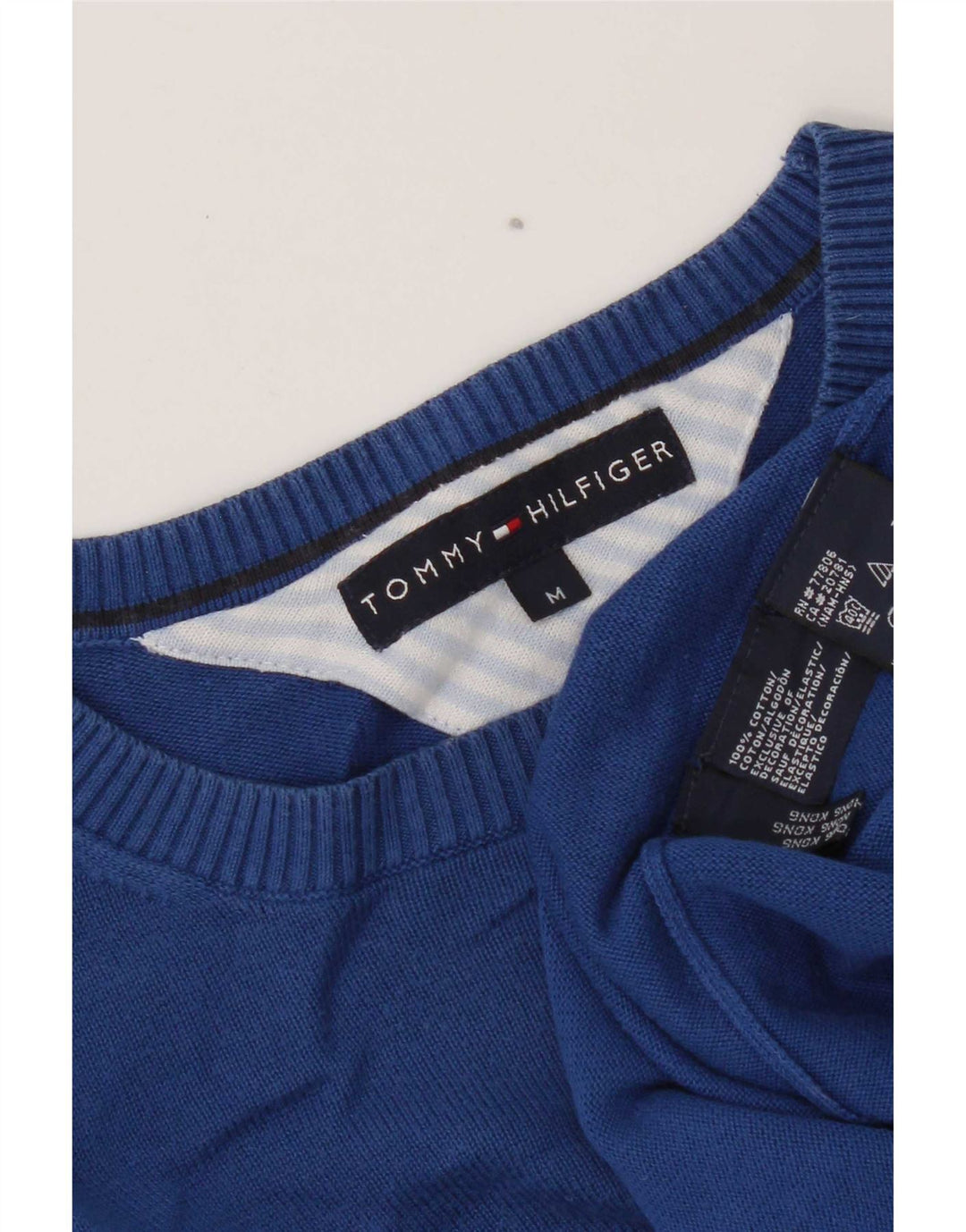Tommy Hilfiger muški džemper s okruglim izrezom srednje plavi pamuk