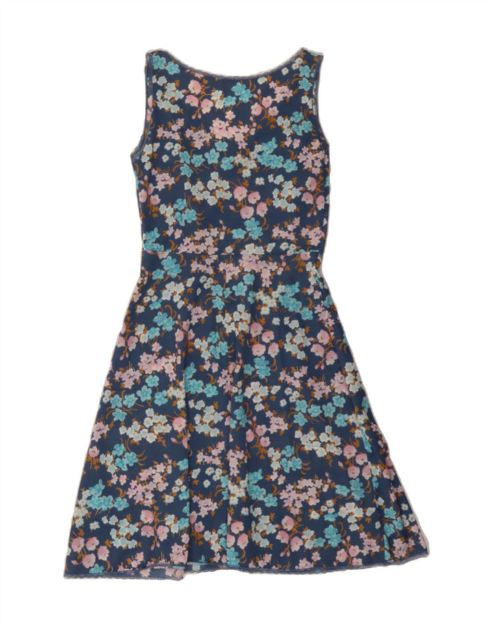 VINTAGE Womens 2 Piece Set UK 10 Small Navy Blue Floral Vintage Vintage and Second-Hand Vintage from Messina Hembry 