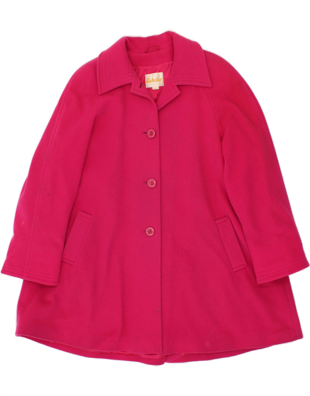 ECHELON Womens Oversized Overcoat UK 12 Medium  Pink Wool Vintage Echelon and Second-Hand Echelon from Messina Hembry 