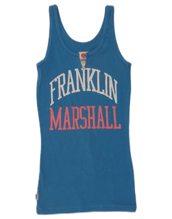 Franklin & Marshall Ženski grafički prsluk UK 12 Srednje plavi pamuk