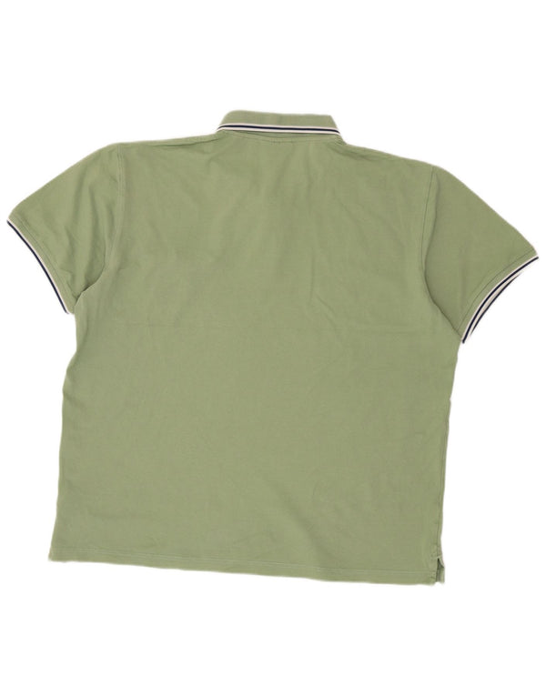Gant Mens Polo Shirt 2XL Green Striped Cotton