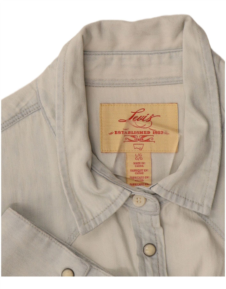 Levi's ženska traper košulja kratkih rukava UK 16 velika plava