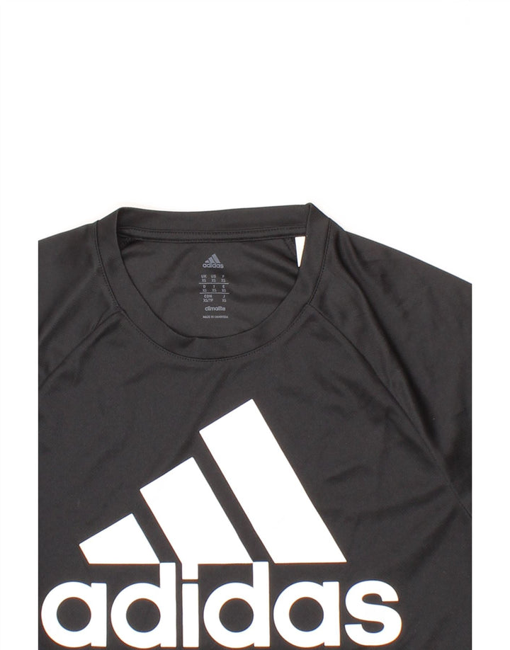 ADIDAS Mens Climalite Graphic T-Shirt Top XS Black Polyester Vintage Adidas and Second-Hand Adidas from Messina Hembry 