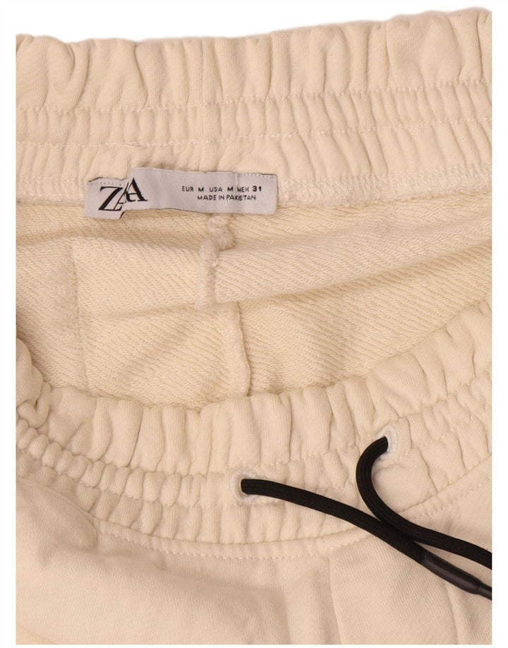 Zara muške trenirke Hlače Joggers Medium Off White Pamuk
