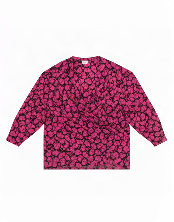 ELENA MIRO Ženska majica dugih rukava UK 18 XL Pink cvjetni acetat