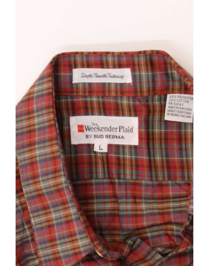 Bud Berma muška Weekender majica veliki crveni karirani poliester