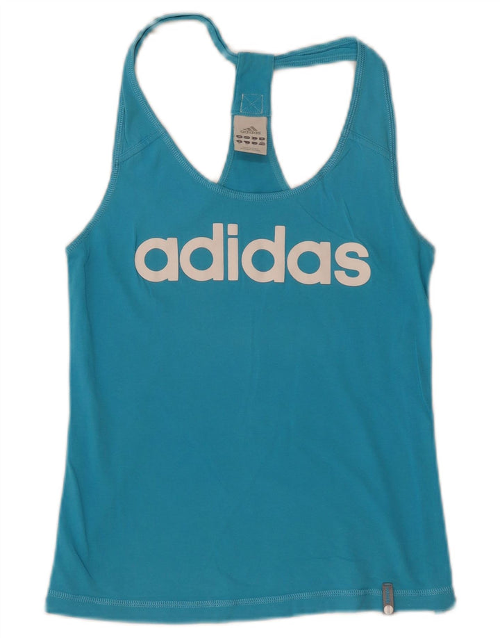 Adidas ženski grafički prsluk UK 12 Srednje plava