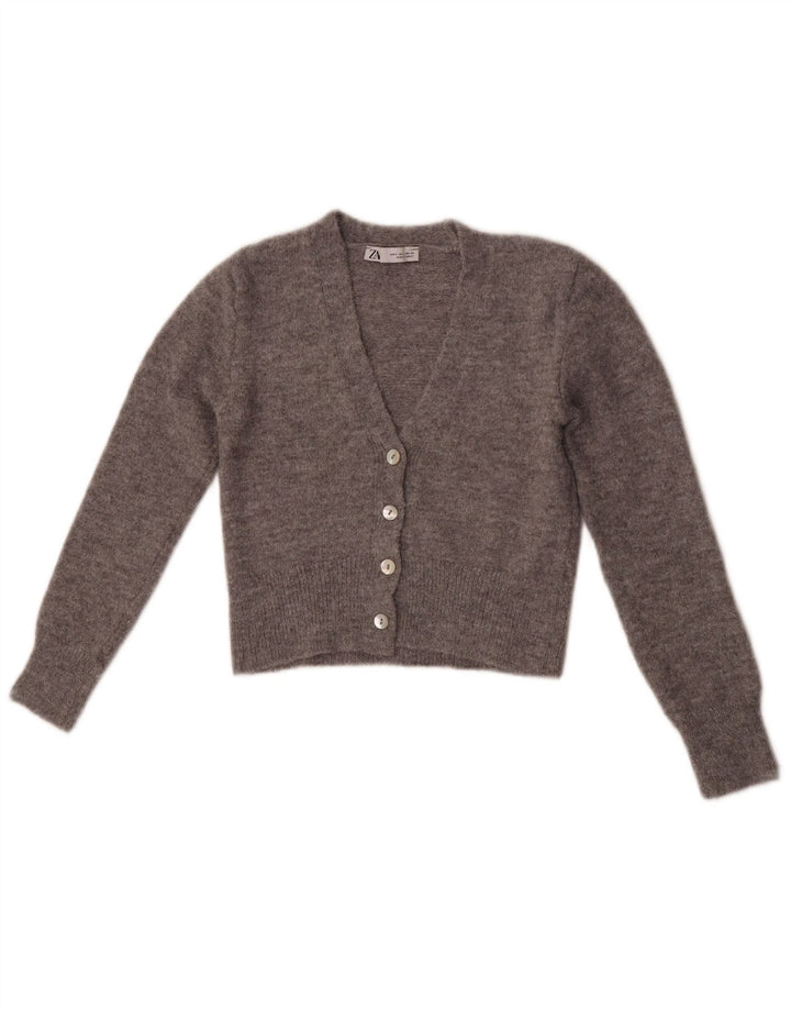 Zara ženski kratki kardigan pulover UK 8 Small Gray