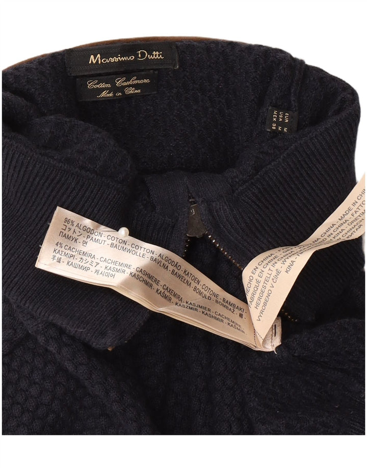 Massimo Dutti muški kardigan pulover srednje tamnoplave boje pamuka