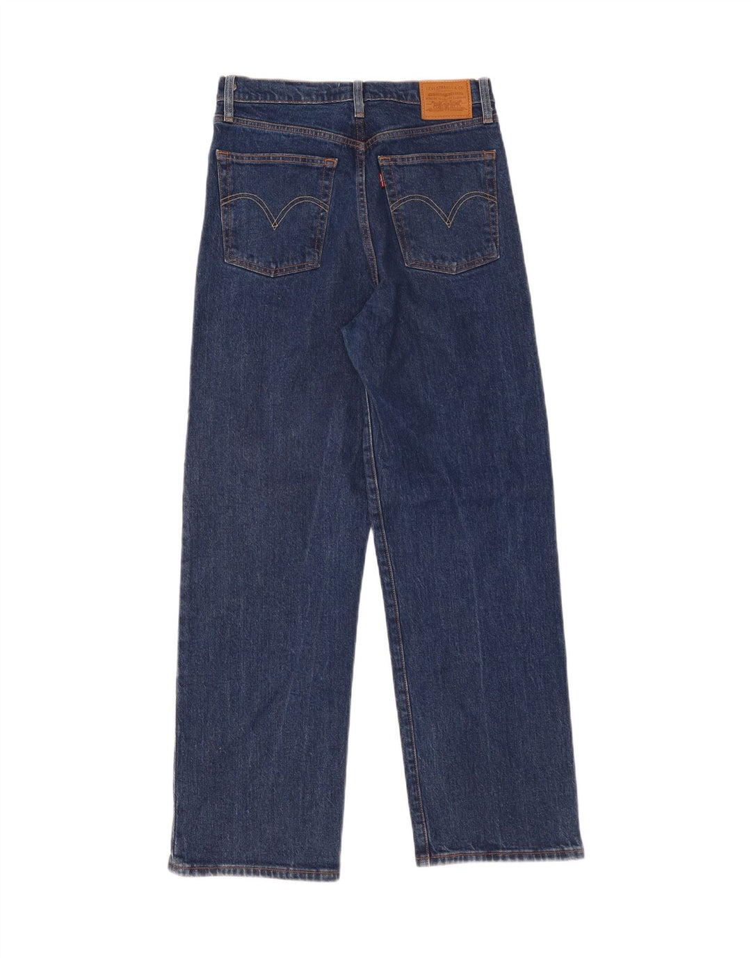 LEVI'S ženske ravne traperice s prsnim košem W30 L29 plavi pamuk