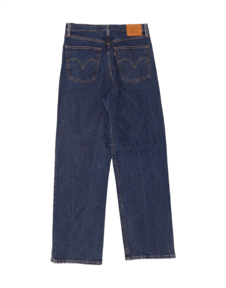 LEVI'S ženske ravne traperice s prsnim košem W30 L29 plavi pamuk