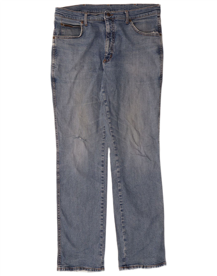 Wrangler muške ravne traperice W36 L34 Blue Cotton Classic