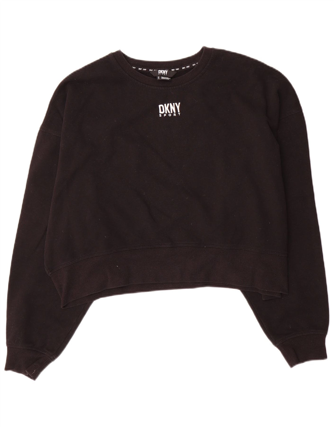 Dkny Ženska kratka prekomjerna majica s kratkim rukavima UK 10 Mali crni pamuk