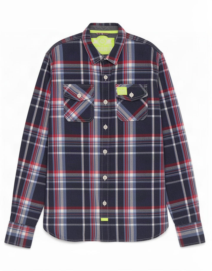 Superdry muška košulja XL tamnoplava karirana pamuk