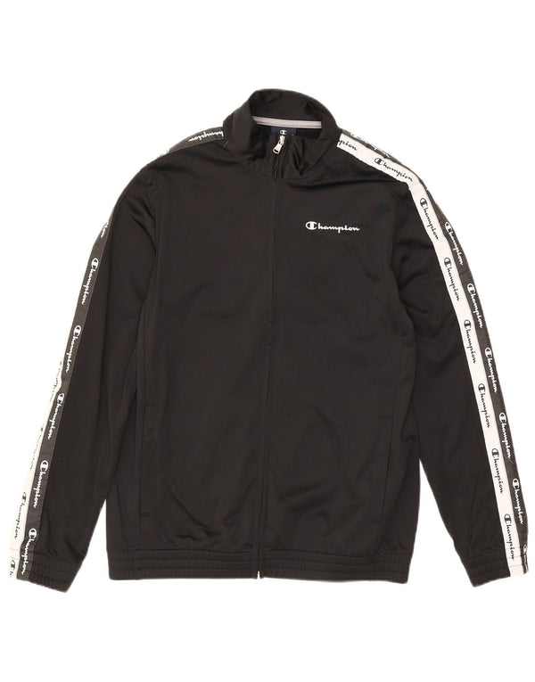 Gornja jakna trenirke Champion Boys Graphic 13-14 Years XL Black Colourblock
