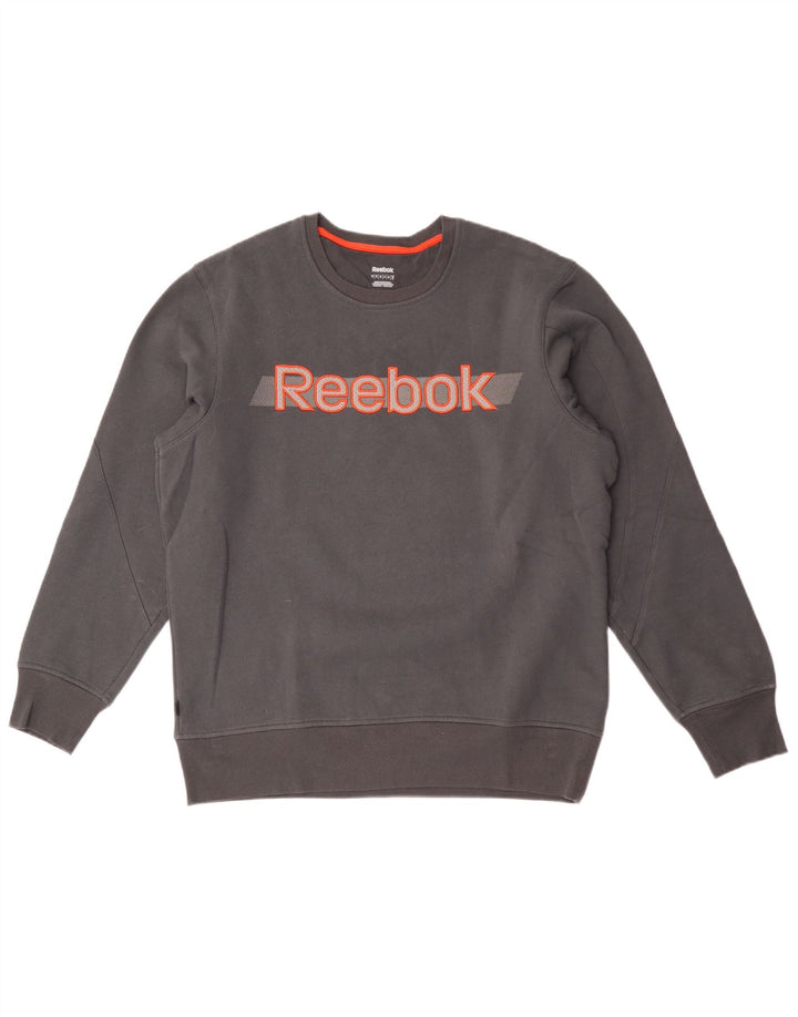 Reebok muška majica s grafičkim motivima srednje sivi pamuk