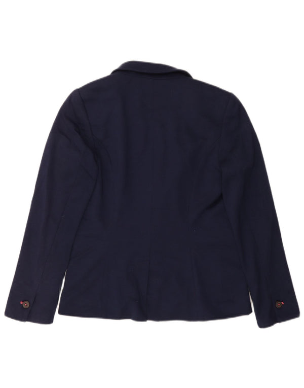 JOULES Womens 1 Button Blazer Jacket UK 10 Small Navy Blue Cotton