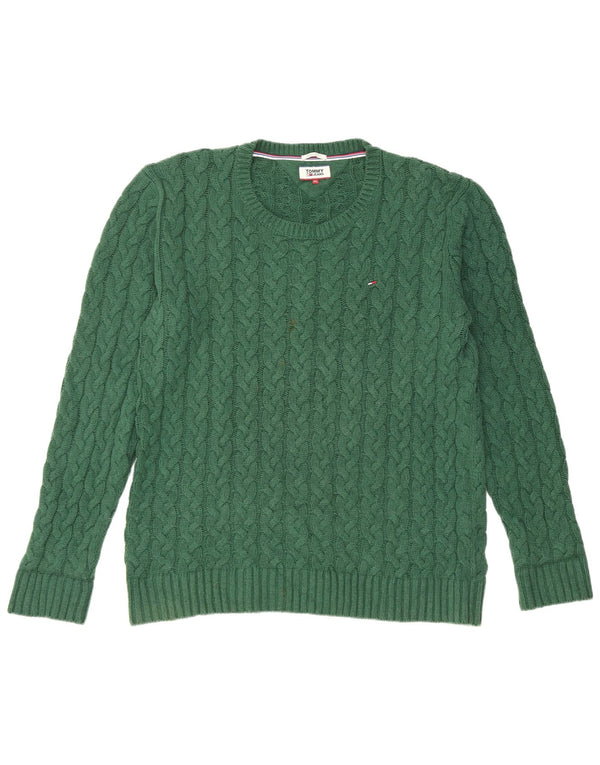 Tommy Hilfiger muški pulover s okruglim izrezom XL zeleni pamuk