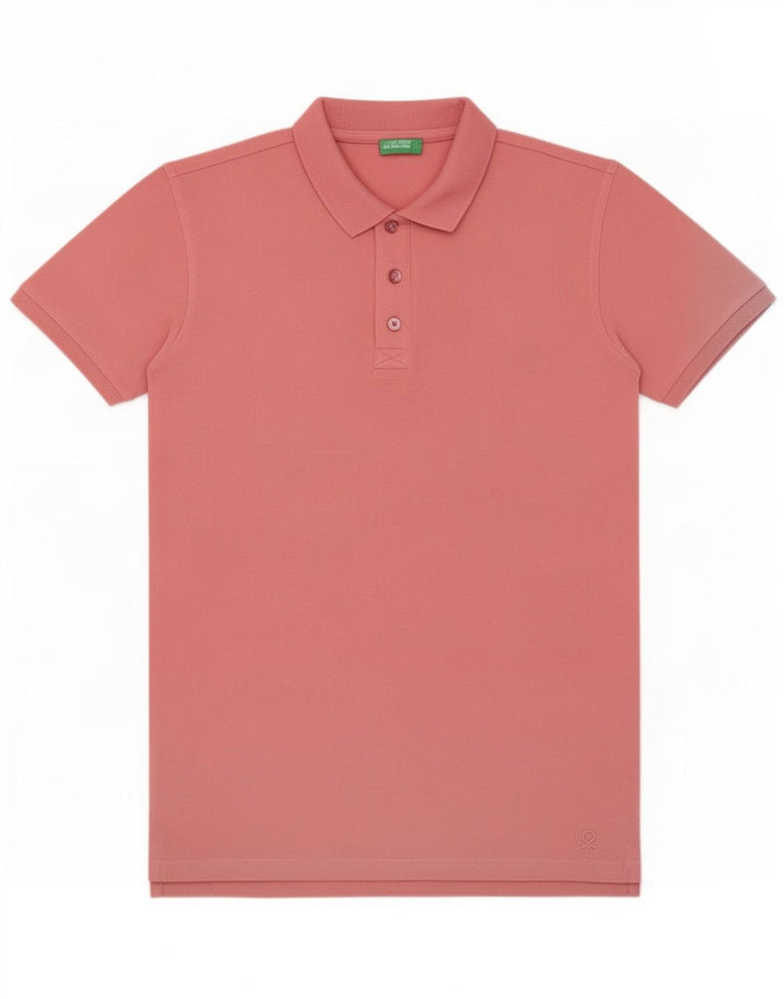 Benetton muška obična polo majica Mala ružičasta pamučna