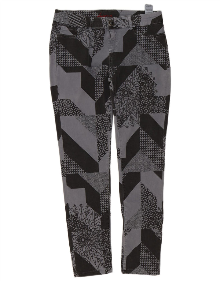 Desigual ženske uske ležerne hlače W32 L29 Sivi Patchwork Pamuk