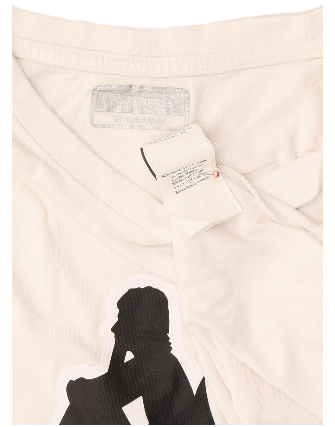 KAPPA muška majica kratkih rukava s grafičkim motivima XL, bijeli pamuk